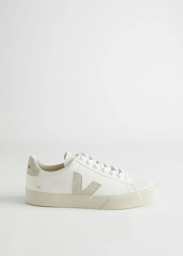 Women Sneakers and Other Stories Veja Campo Leather Sneakers Whiteandbeige