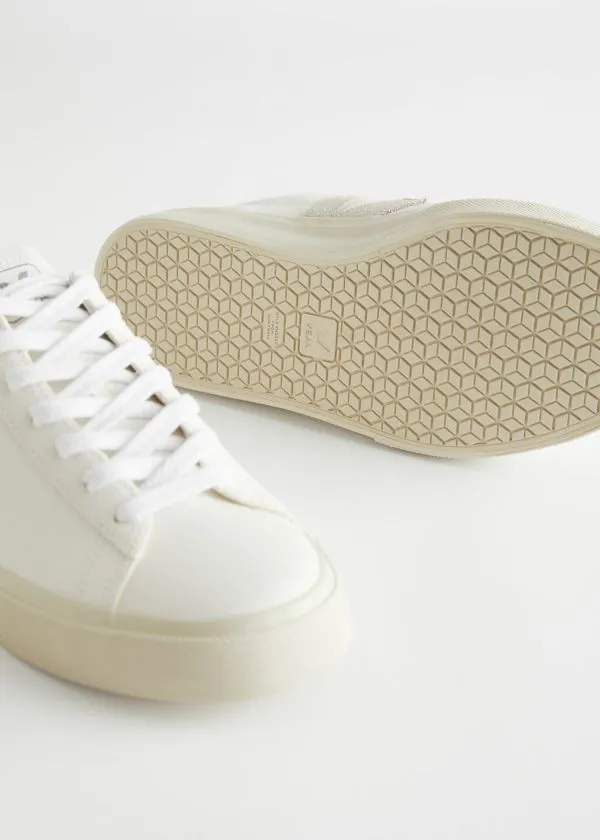 Women Sneakers and Other Stories Veja Campo Leather Sneakers Whiteandbeige