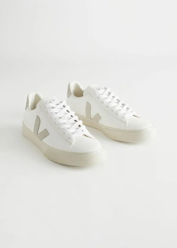 Women Sneakers and Other Stories Veja Campo Leather Sneakers Whiteandbeige