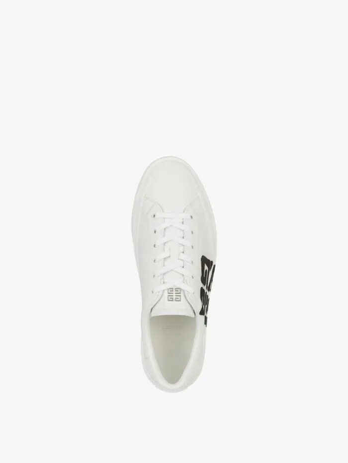Women Sneakers Givenchy City Sport Sneakers In Leather With Tag Effect 4G Print Whiteblack