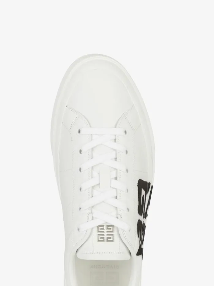 Women Sneakers Givenchy City Sport Sneakers In Leather With Tag Effect 4G Print Whiteblack