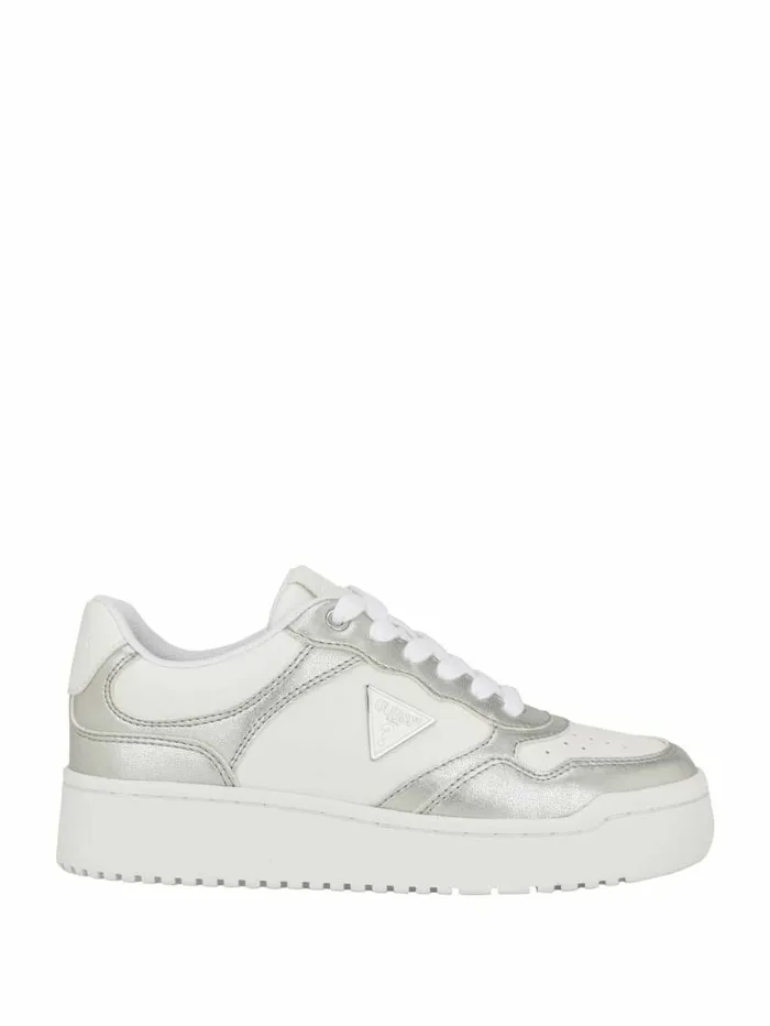 Women Sneakers GUESS Miram TwoTone Sneakers White Silver Women Sneakers GUESS Miram TwoTone Sneakers White Silver