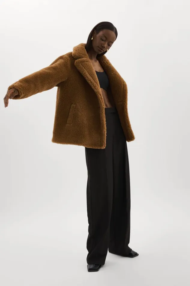 Women SOPHIE Sherpa Jacket Brown LAMARQUE Sherpa