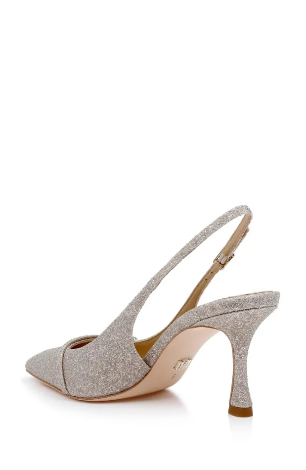 Women Stiletto Badgley Mischka Annmarie Jeweled Slingback Stiletto Pumps Black