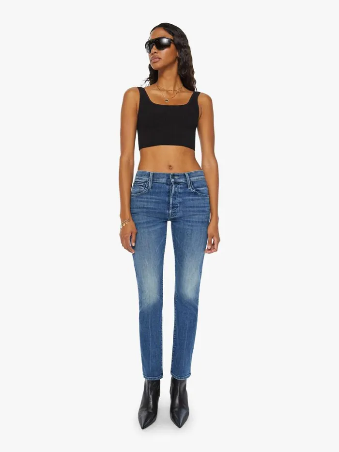 Women Straight Mother Denim The Hiker Hover Wash Caving In