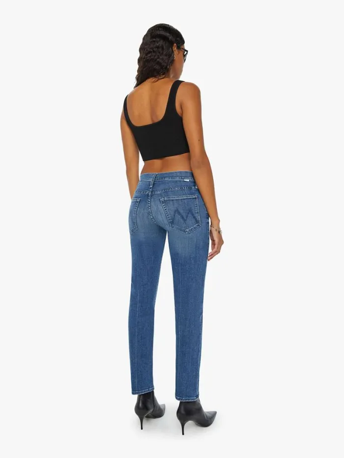 Women Straight Mother Denim The Hiker Hover Wash Caving In