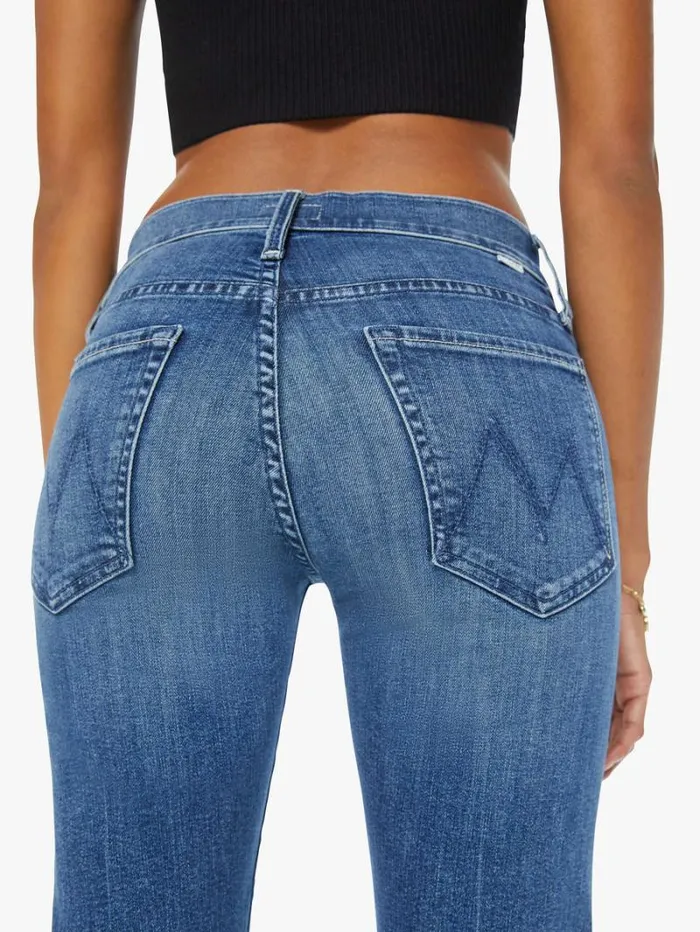 Women Straight Mother Denim The Hiker Hover Wash Caving In