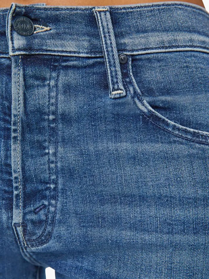 Women Straight Mother Denim The Hiker Hover Wash Caving In