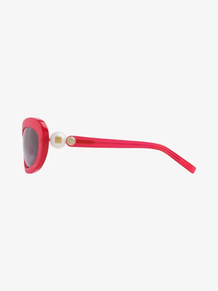 Women Sunglasses Givenchy 4G Pearl Sunglasses In Acetate With Crystals Fuchsia