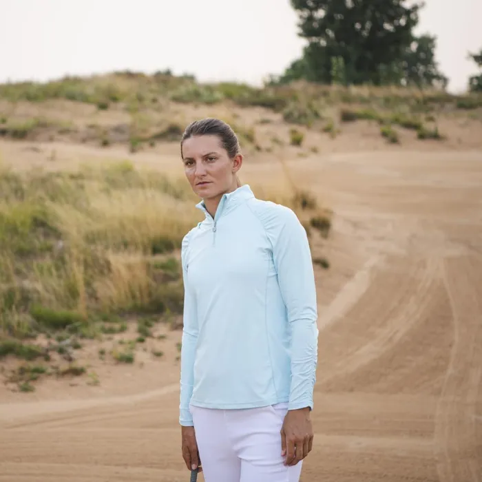 Women Sunshine Printed HalfZip Cucumber Icewhite KJUS Midlayers and Sweaters