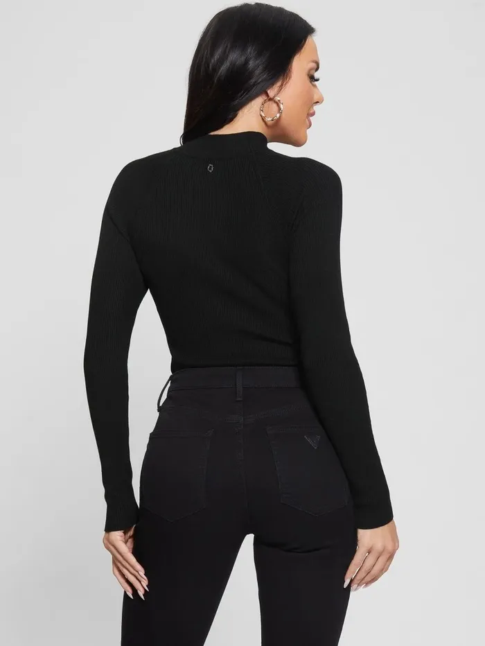 Women Sweaters and Knits GUESS Eco Rubie Cutout Sweater Black Women Sweaters and Knits GUESS Eco Rubie Cutout Sweater Black