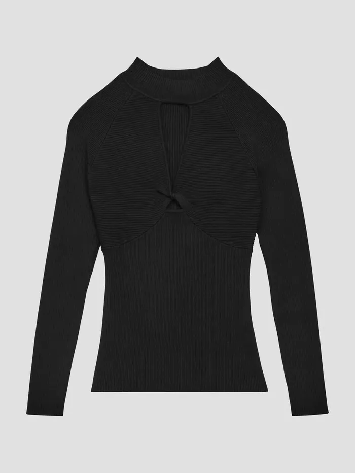 Women Sweaters and Knits GUESS Eco Rubie Cutout Sweater Black Women Sweaters and Knits GUESS Eco Rubie Cutout Sweater Black
