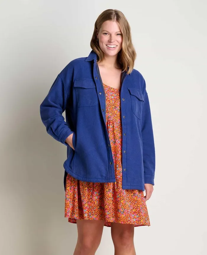 Women Sweaters Jackets and Layers Toad and Co Conifer Shirt Jacket Pacific Blue