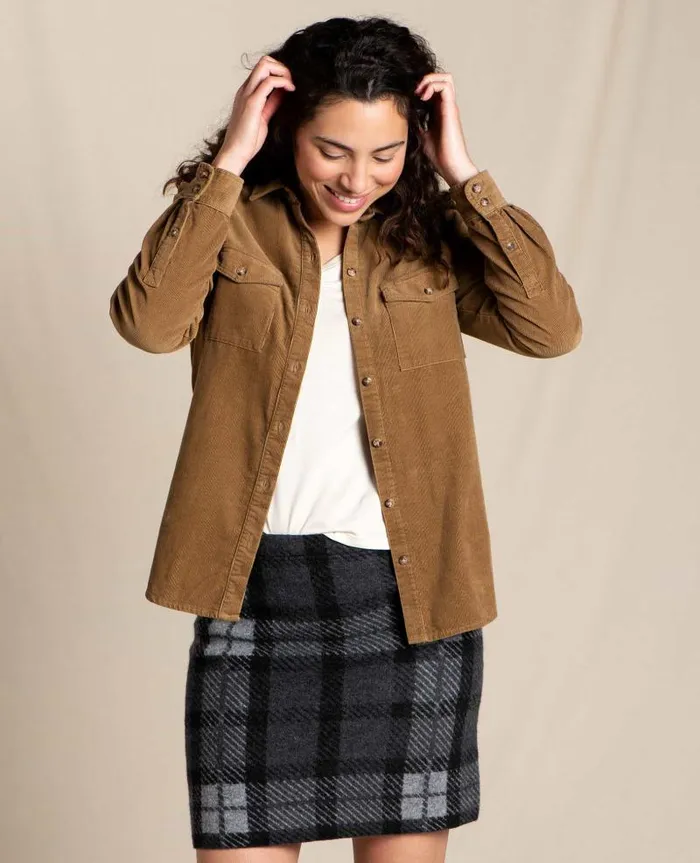 Women Sweaters Jackets and Layers Toad and Co Scouter Cord Long Sleeve Shirt Honey Brown Women Sweaters Jackets and Layers Toad and Co Scouter Cord Long Sleeve Shirt Honey Brown