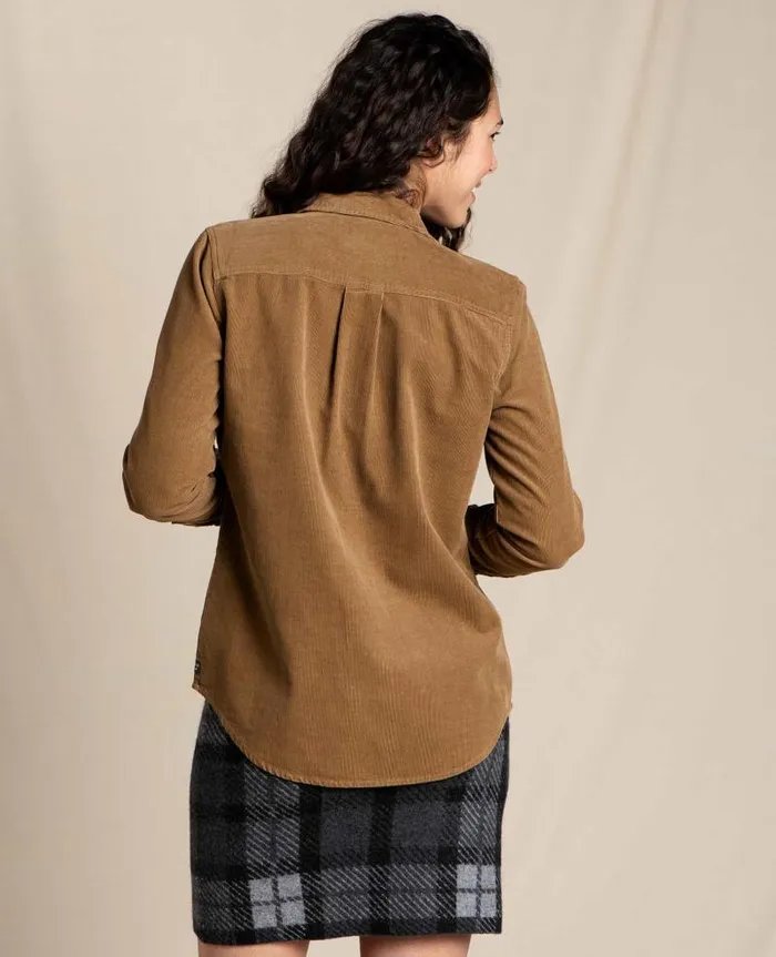 Women Sweaters Jackets and Layers Toad and Co Scouter Cord Long Sleeve Shirt Honey Brown