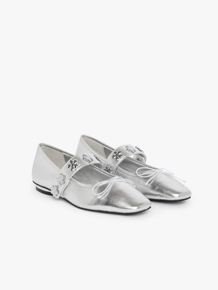 Women Sylvie Ballet Flat Silver Lisa Says Gah Flats
