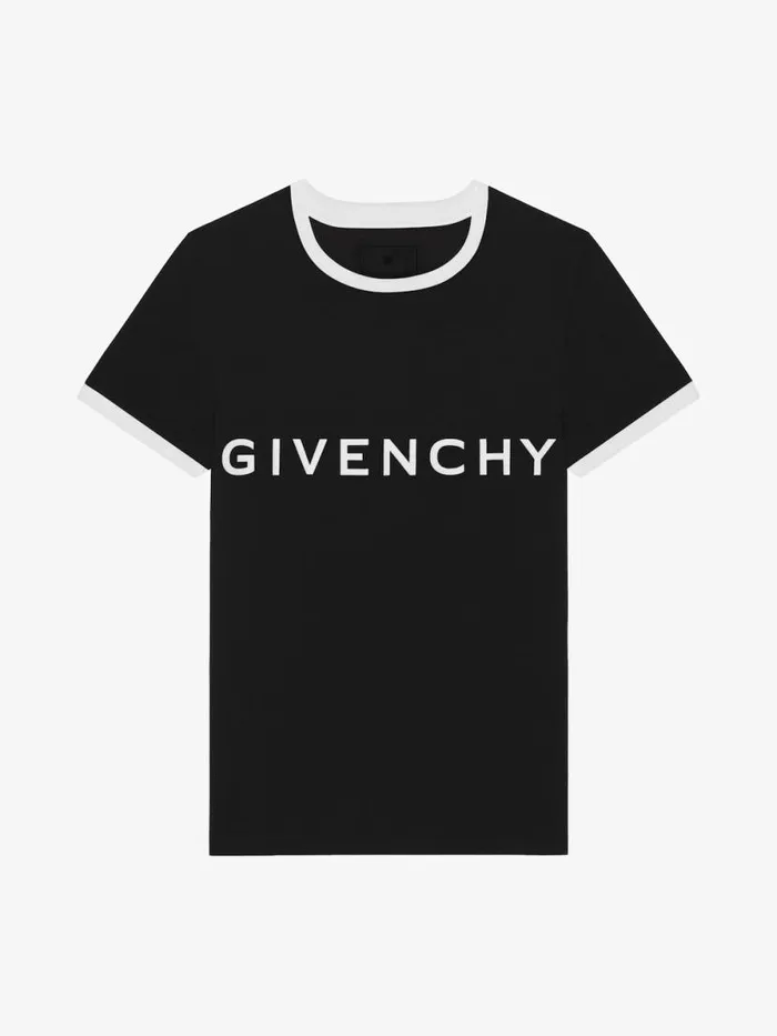Women TShirts Givenchy GIVENCHY Archetype Slim Fit Tshirt In Cotton Blackwhite
