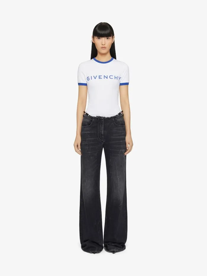 Women TShirts Givenchy GIVENCHY Archetype Slim Fit Tshirt In Cotton Optic Whiteblue Women TShirts Givenchy GIVENCHY Archetype Slim Fit Tshirt In Cotton Optic Whiteblue