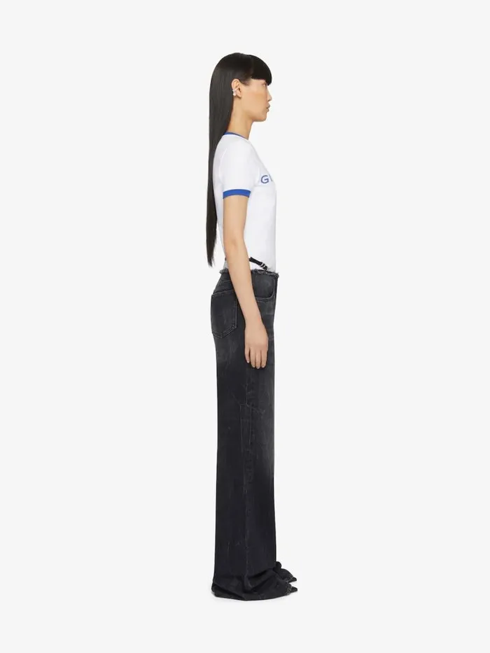 Women TShirts Givenchy GIVENCHY Archetype Slim Fit Tshirt In Cotton Optic Whiteblue