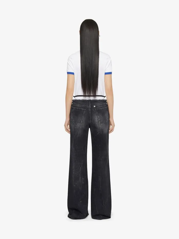Women TShirts Givenchy GIVENCHY Archetype Slim Fit Tshirt In Cotton Optic Whiteblue