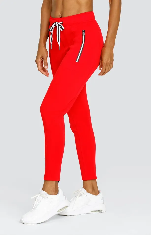 Women Tail Activewear Ankle Pants Eleanor Dahlia Red Jogger