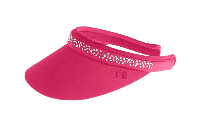Women Tail Activewear Samantha Visor Passion Pink With Rhinestones
