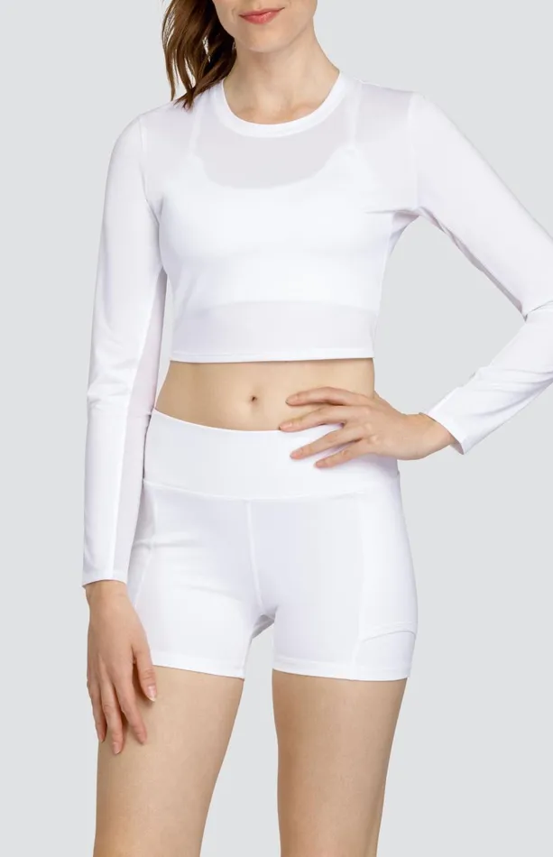 Women Tail Activewear Sun Protection Layers Saya Crop Top Chalk White