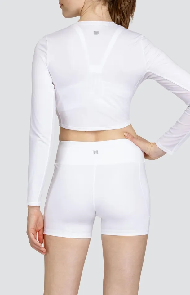 Women Tail Activewear Sun Protection Layers Saya Crop Top Chalk White
