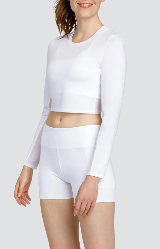 Women Tail Activewear Sun Protection Layers Saya Crop Top Chalk White