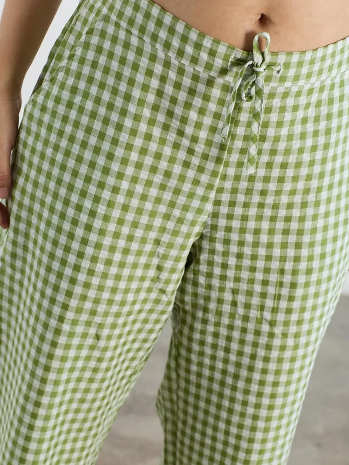 Women The Perfect Pant Green Gingham Lisa Says Gah Bottoms
