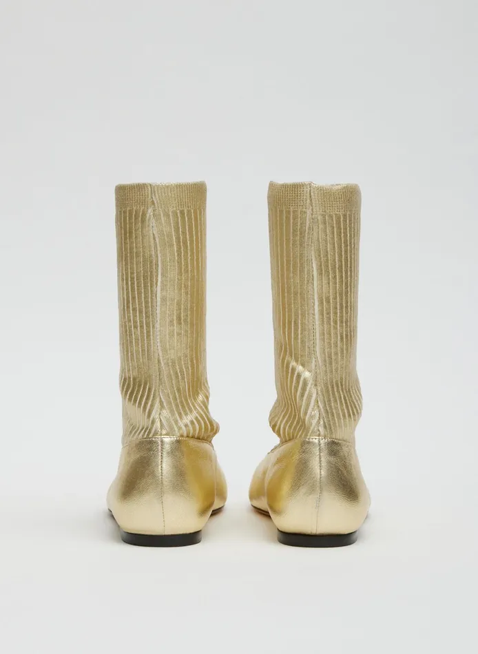 Women Tibi Boots Borg Metallic Sock Shoe