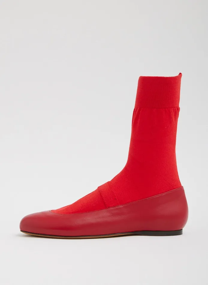 Women Tibi Flats Borg Sock Shoe