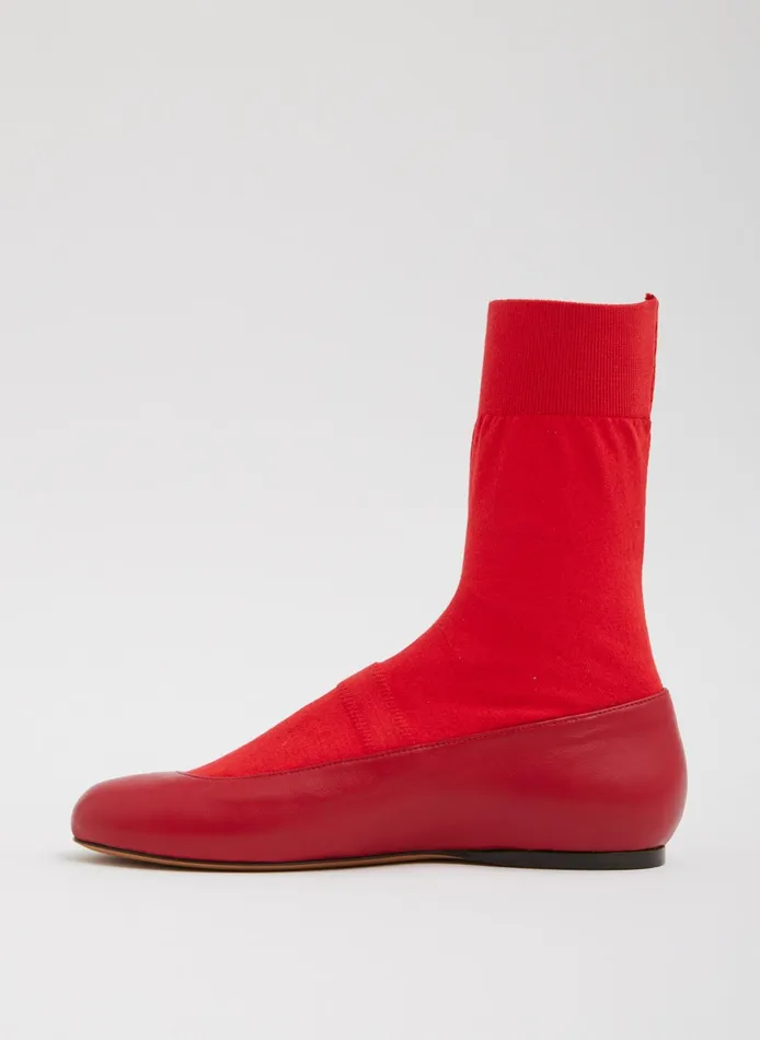 Women Tibi Flats Borg Sock Shoe