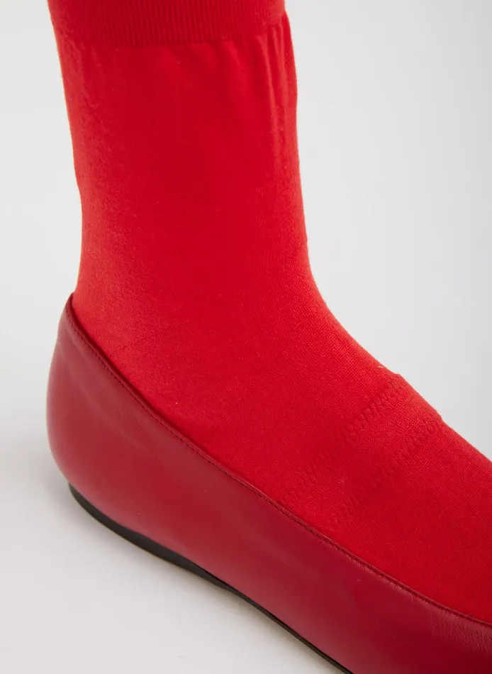 Women Tibi Flats Borg Sock Shoe