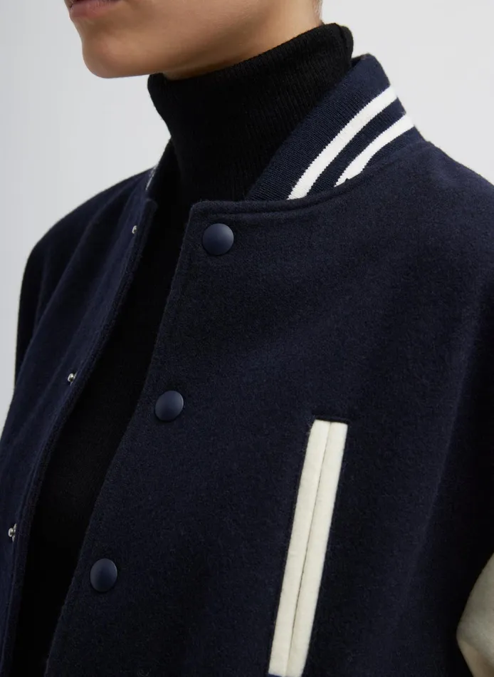 Women Tibi Jackets and Outerwear Felted Wool Cocoon Varsity Bomber