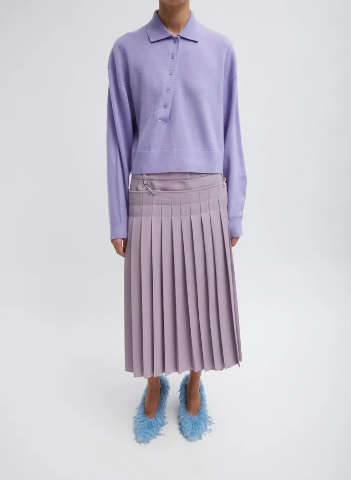 Women Tibi Knitwear and Sweatshirts Washable Cashmere Easy Polo Cropped Sweater