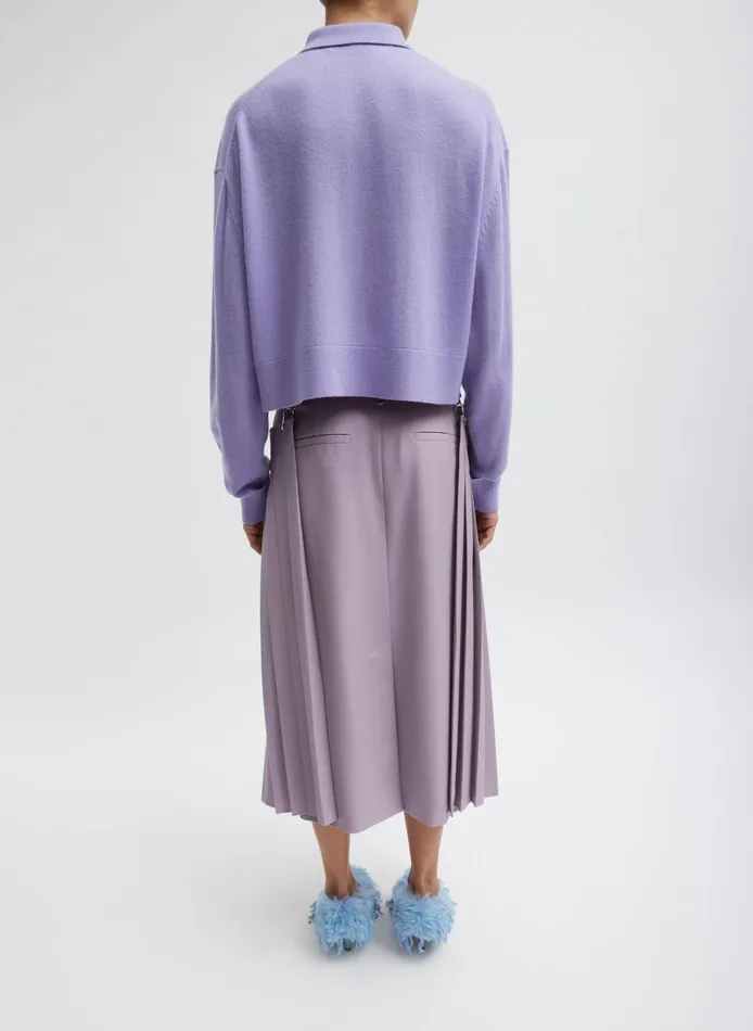 Women Tibi Knitwear and Sweatshirts Washable Cashmere Easy Polo Cropped Sweater