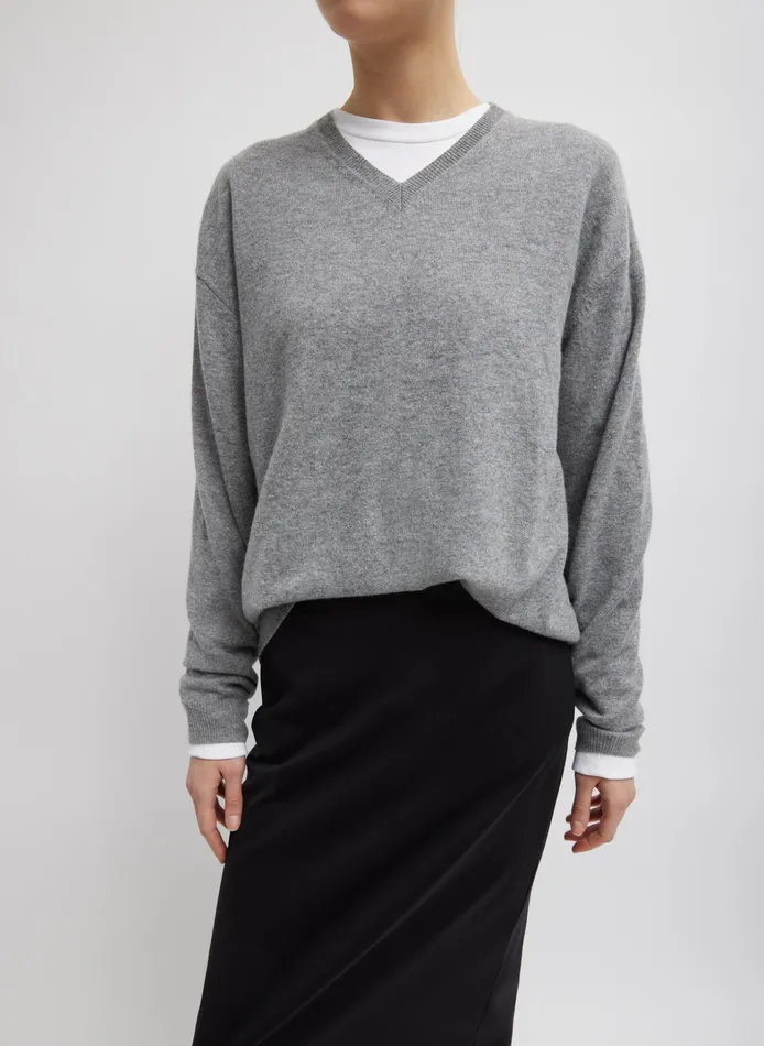 Women Tibi Knitwear and Sweatshirts Washable Cashmere Easy VNeck Sweater