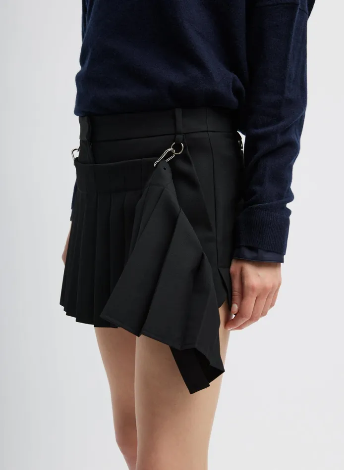 Women Tibi Pants and Shorts Grain De Poudre Convertible Pleated Short
