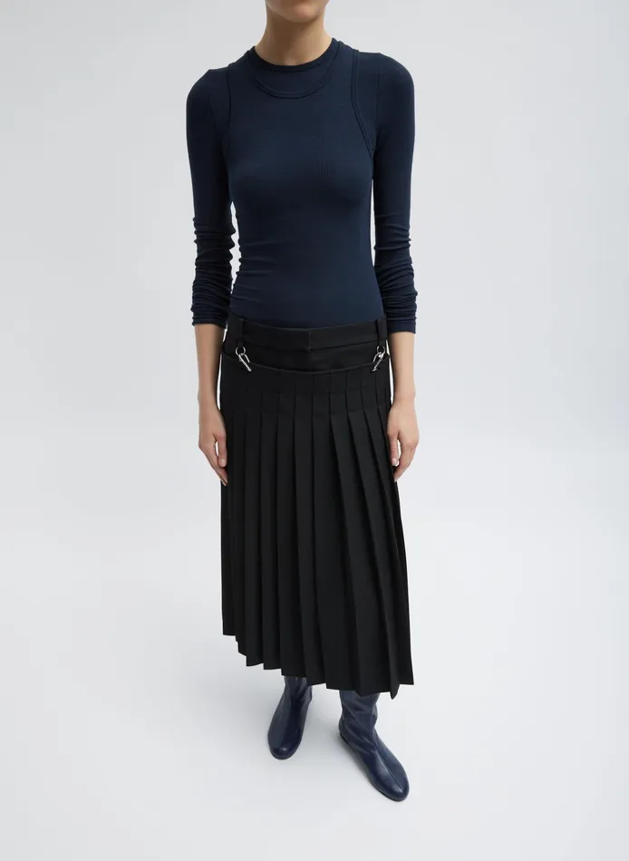Women Tibi Skirts Grain De Poudre Convertible Pleated Skirt