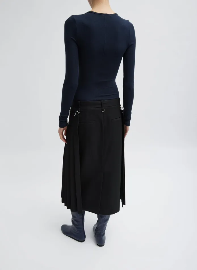Women Tibi Skirts Grain De Poudre Convertible Pleated Skirt