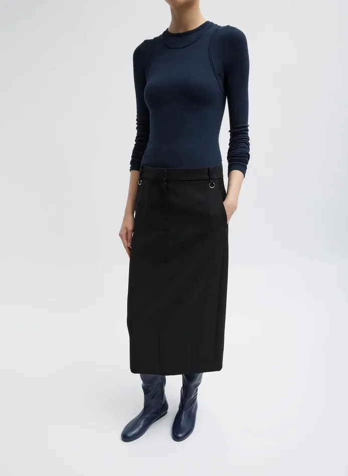 Women Tibi Skirts Grain De Poudre Convertible Pleated Skirt