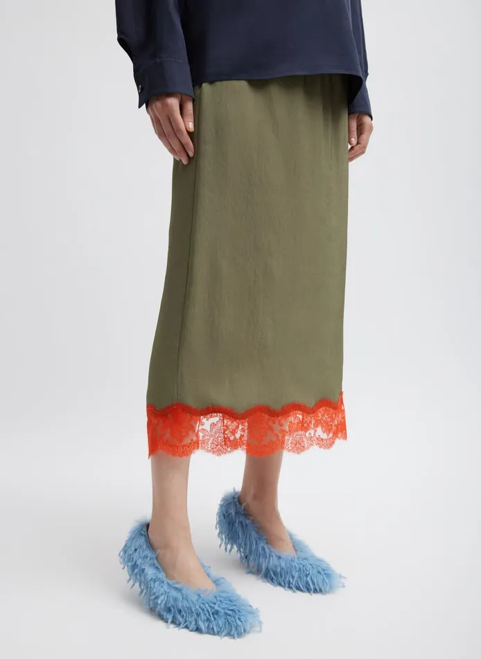 Women Tibi Skirts Lace Applique Slip Skirt