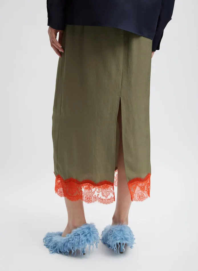 Women Tibi Skirts Lace Applique Slip Skirt