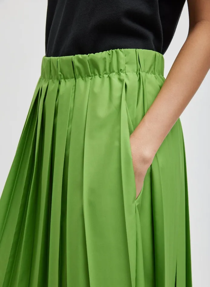 Women Tibi Skirts Nylon Pleated Pull On Skirt