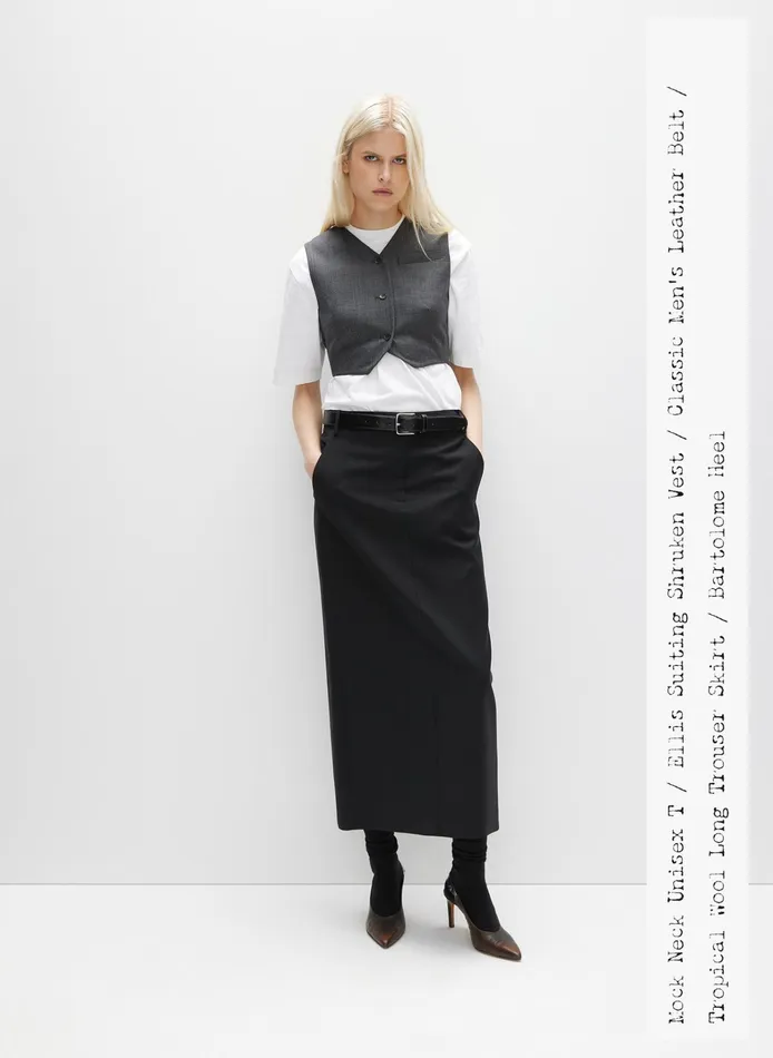 Women Tibi Skirts Tropical Wool Maxi Trouser Skirt