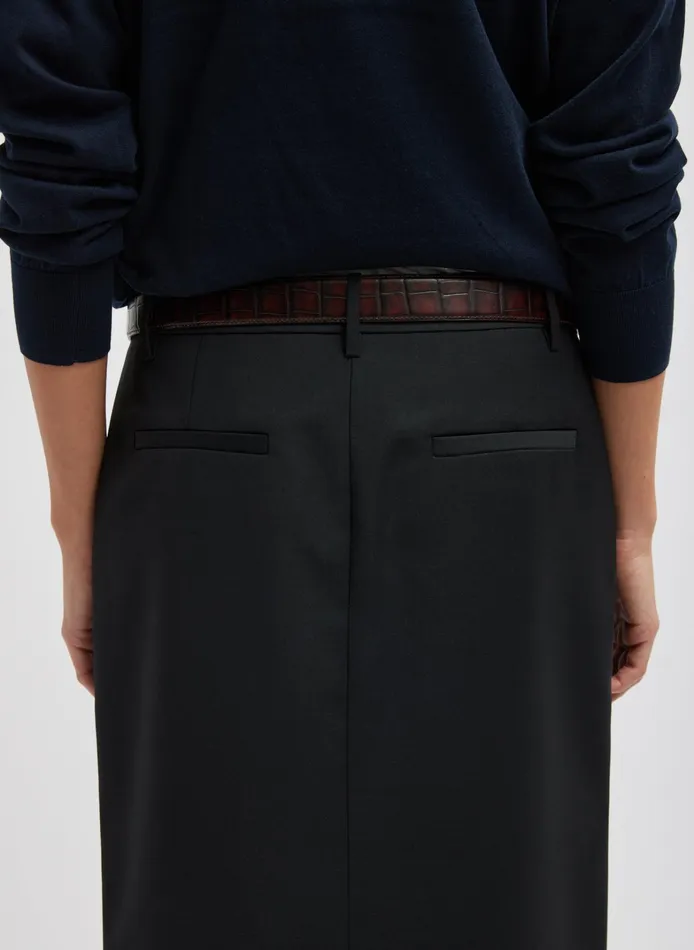 Women Tibi Skirts Tropical Wool Maxi Trouser Skirt