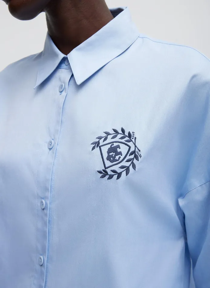Women Tibi Tops Oxford Shirting Crest Gabe Oversized Shirt