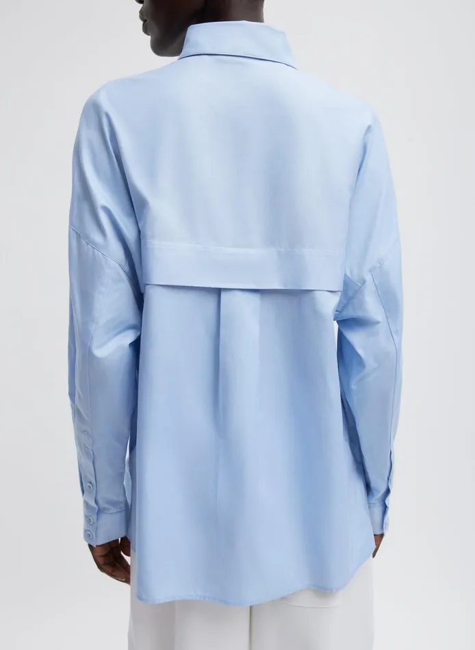 Women Tibi Tops Oxford Shirting Crest Gabe Oversized Shirt