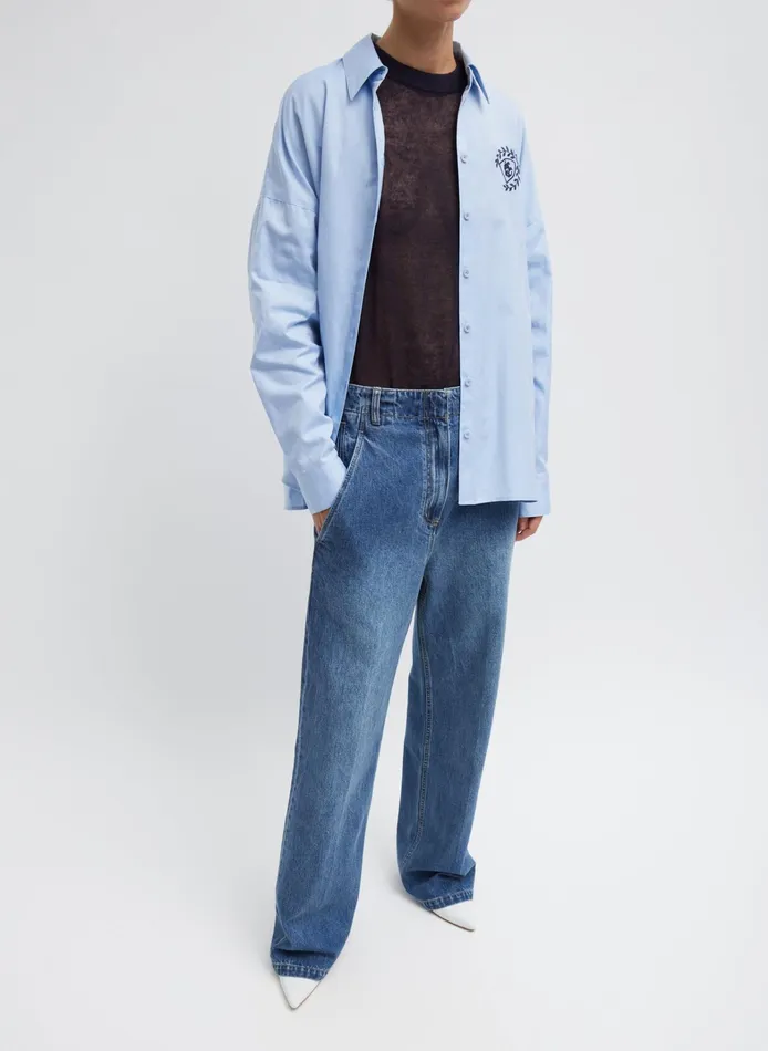 Women Tibi Tops Oxford Shirting Crest Gabe Oversized Shirt